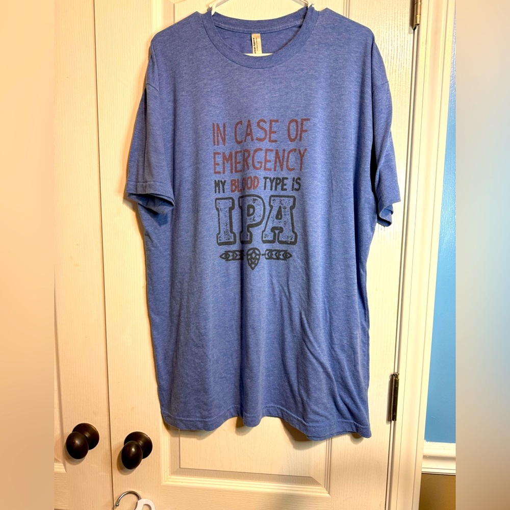 🍻 American Apparel “My Blood Type is IPA” Beer Fest Tee – Size 2XL